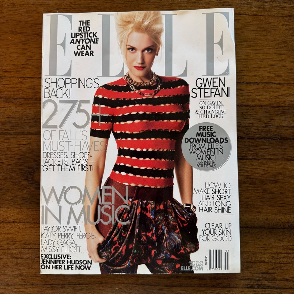 Elle Magazine July 2009 Featuring Gwen Stefani, Taylor Swift, Lady Gaga, Adele